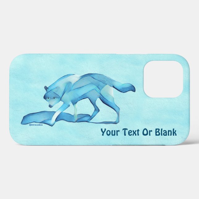 Coques Case-Mate iPhone Loup Bleu Sur Neige (Verso (horizontal))
