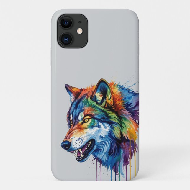 Coques Case-Mate iPhone Loup coloré  (Dos)