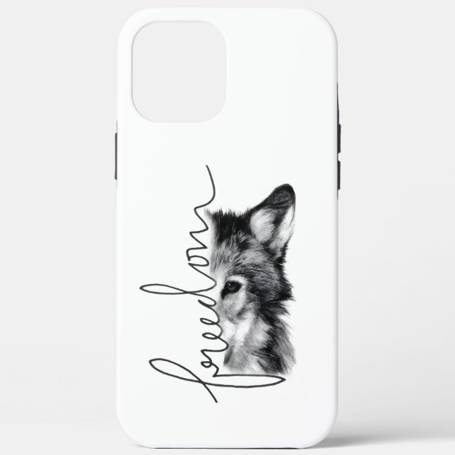 Coques Case-Mate iPhone Loup de la liberté Minimal Line Art - (Verso)