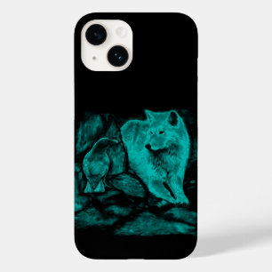 Coque Case-Mate iPhone Loup et corbeau dans la nuit