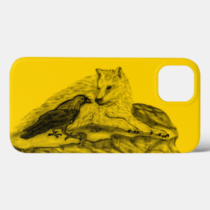 Case-Mate iPhone Case Loup et corbeau noir et jaune