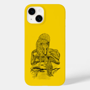 Coque Case-Mate iPhone Loup et corbeau noir et jaune