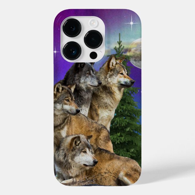 Coques Case-Mate iPhone Loup et lune (Verso)