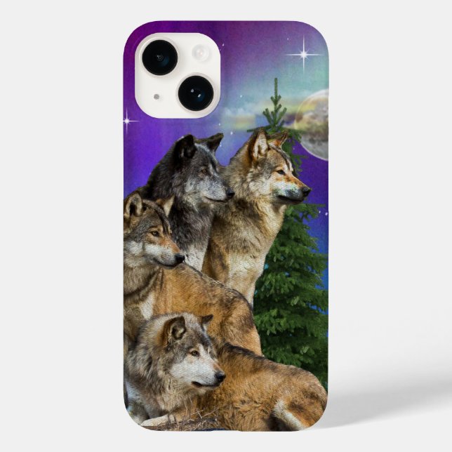 Coques Case-Mate iPhone Loup et Lune (Verso)