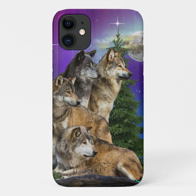 Coques Case-Mate iPhone Loup et Lune (Dos)