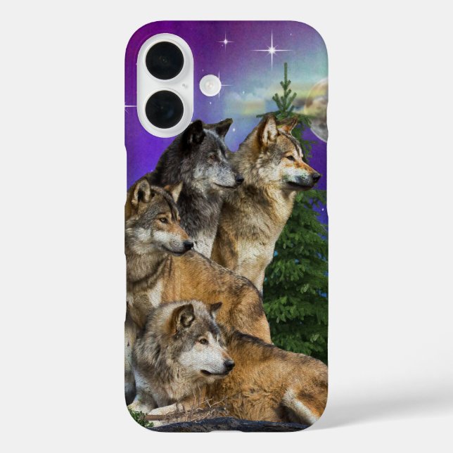 Coques Case-Mate iPhone loup et lune (Verso)