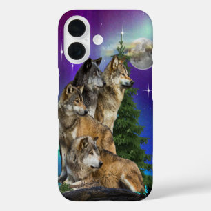 Coque Pour iPhone 16 Loup et lune