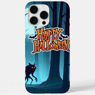 Coque iPhone 16 Pro Max Loup-garou d'Halloween et citrouilles