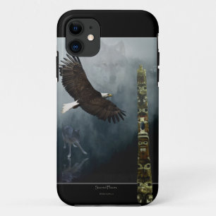 Etui iPhone Case-Mate Loup gris, aigle et totem haïda Pole Art autochton