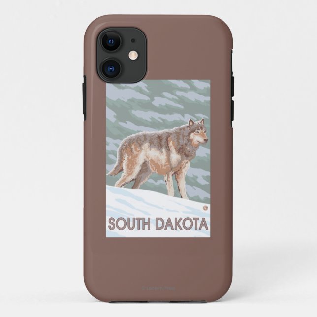 Coques Case-Mate iPhone Loup gris StandingSouth Dakota (Dos)