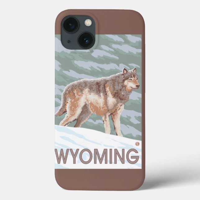 Coques Case-Mate iPhone Loup gris StandingWyoming (Verso)