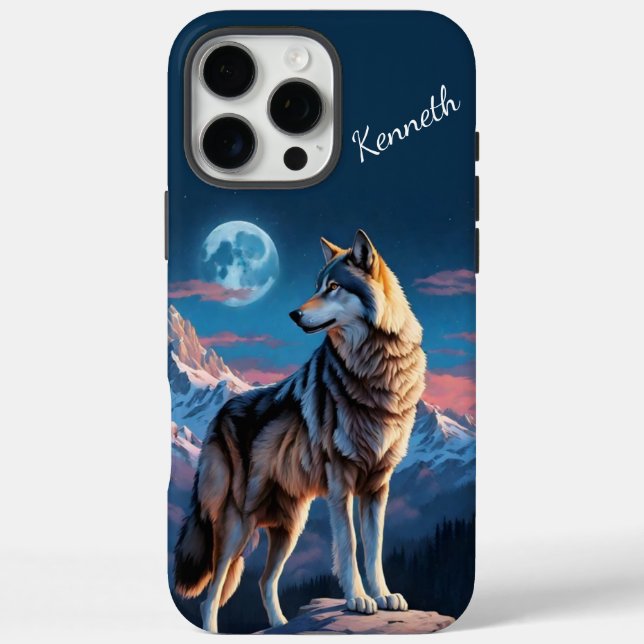 Coques Case-Mate iPhone Loup hurlant sous la lueur lunaire (Verso)