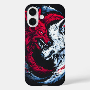 Coque Pour iPhone 16 Loup lunaire double sauvage