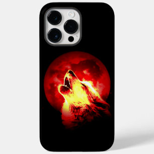 Coque Case-Mate iPhone Loup, lune et ciel rouge