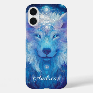 Coque Pour iPhone 16 Plus Loup Magie Bleu
