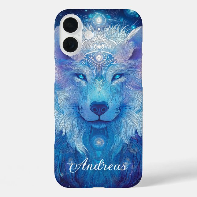 Coques Case-Mate iPhone Loup Magie Bleu (Verso)