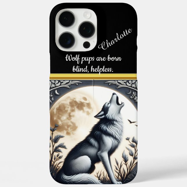 Coques Case-Mate iPhone Loup majestueux hurlant sous la Pleine lune la nui (Verso)