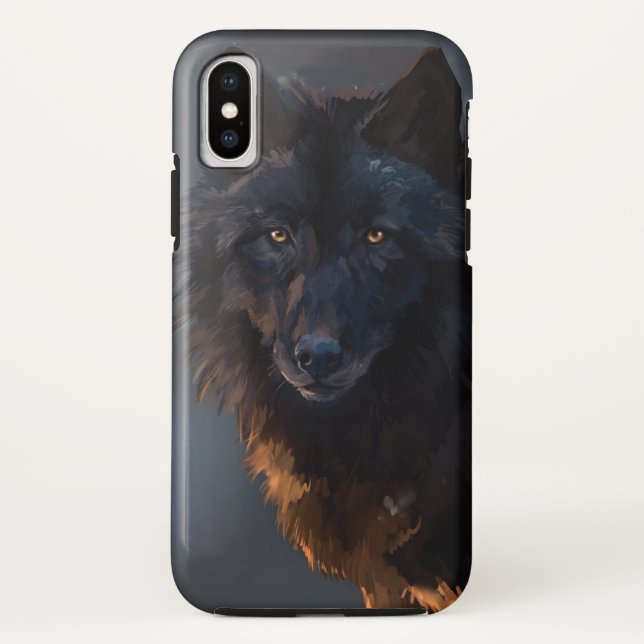 Coques Case-Mate iPhone Loup noir (Dos)