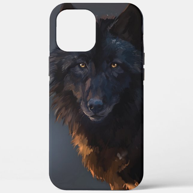 Coques Case-Mate iPhone Loup noir (Verso)
