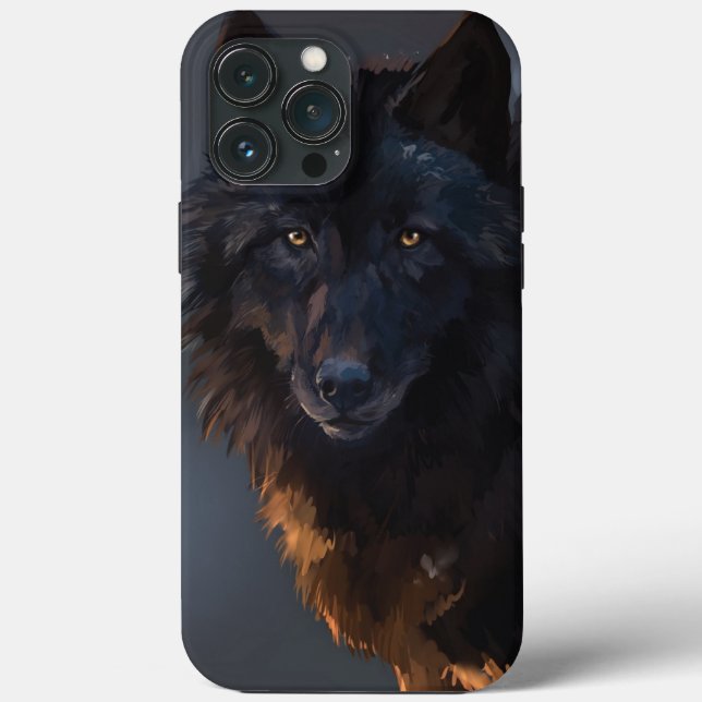 Coques Case-Mate iPhone Loup noir (Verso)