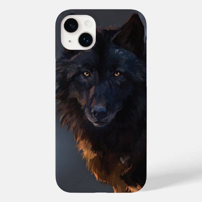 Coques Case-Mate iPhone Loup noir (Verso)