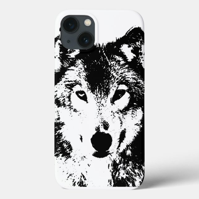 Coques Case-Mate iPhone Loup noir et blanc (Verso)