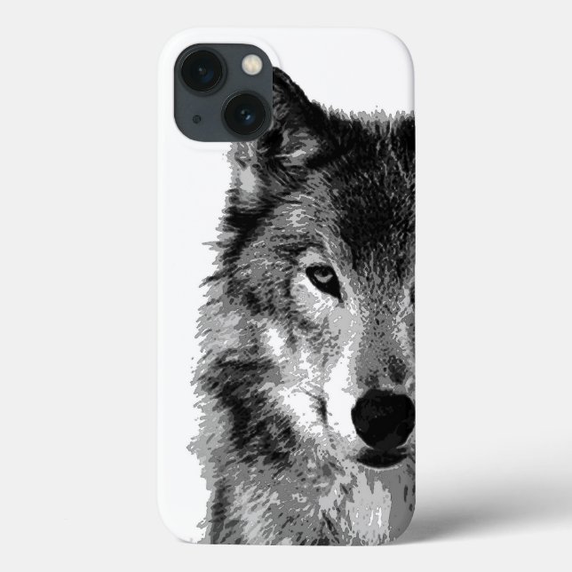 Coques Case-Mate iPhone Loup noir et blanc (Verso)