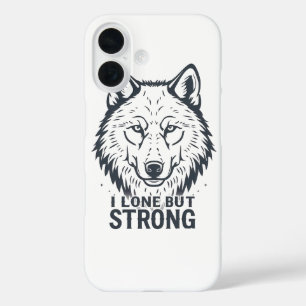 Coque Pour iPhone 16 Loup solitaire motivant "Seul mais fort"