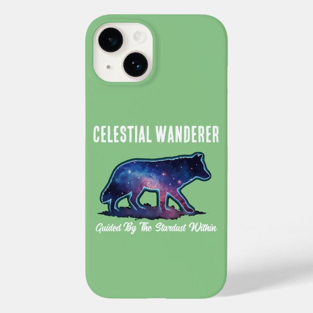 Coques Case-Mate iPhone Loup solitaire silhouette de galaxie (Verso)