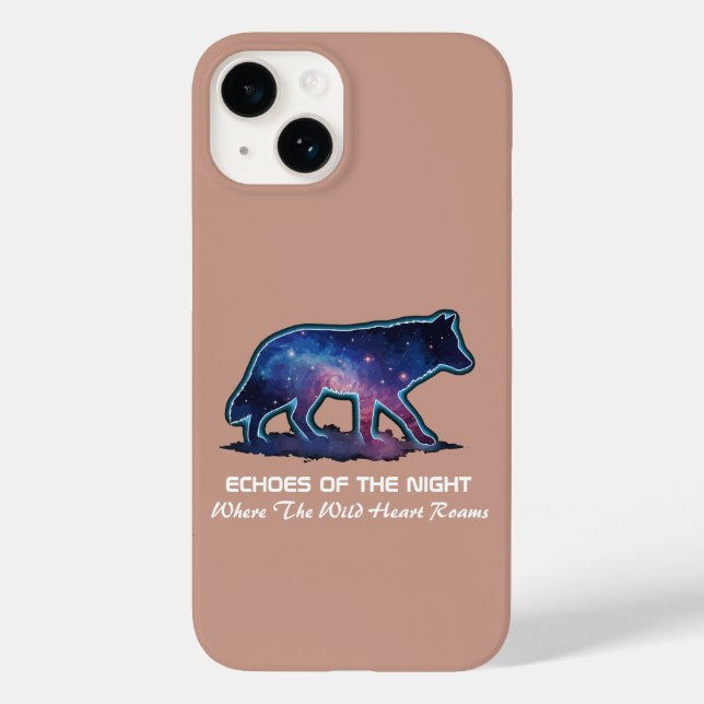 Coques Case-Mate iPhone Loup solitaire silhouette de galaxie (Échos de la  (Verso)