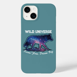 Coque Case-Mate iPhone Loup solitaire silhouette de galaxie (univers sauv