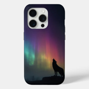 Coque Case-Mate iPhone Loup sous les aurores boréales