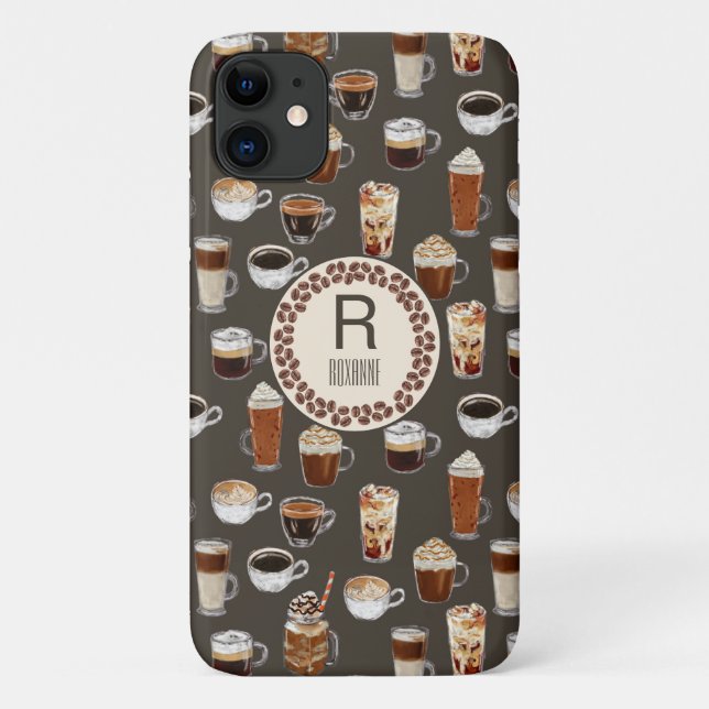 Coques Case-Mate iPhone Louveur de café Monogram (Dos)