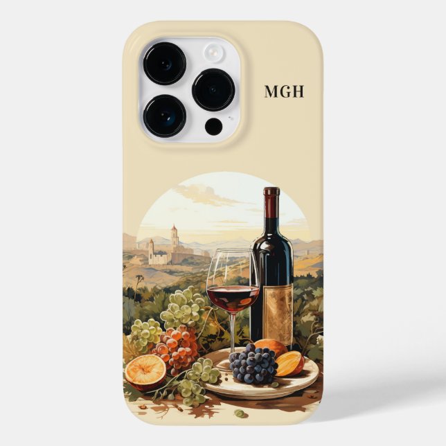 Coques Case-Mate iPhone Louveur de vin Monogramme personnalisé (Verso)