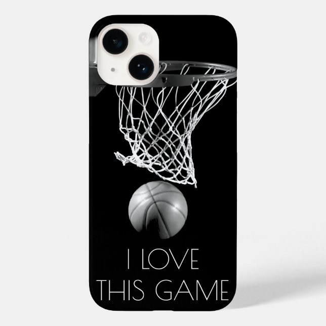 Coques Case-Mate iPhone Love Basketball Jeu noir & blanc (Verso)