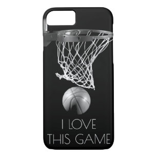 Coque iPhone 8/7 Love Basketball Jeu noir & blanc
