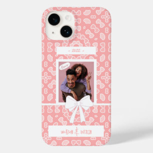 Coque Case-Mate iPhone Love Couple Photo Pink Hearts Motif