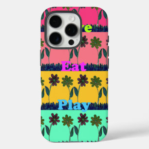 Coque iPhone 16 Pro Love Eat Play Art Print