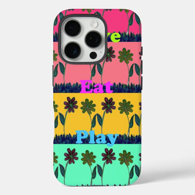 Coques Case-Mate iPhone Love Eat Play Art Print (Verso)