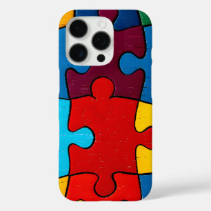 Coque iPhone 16 Pro Love Heart Puzzle Sensibilisation sur l'autisme d'