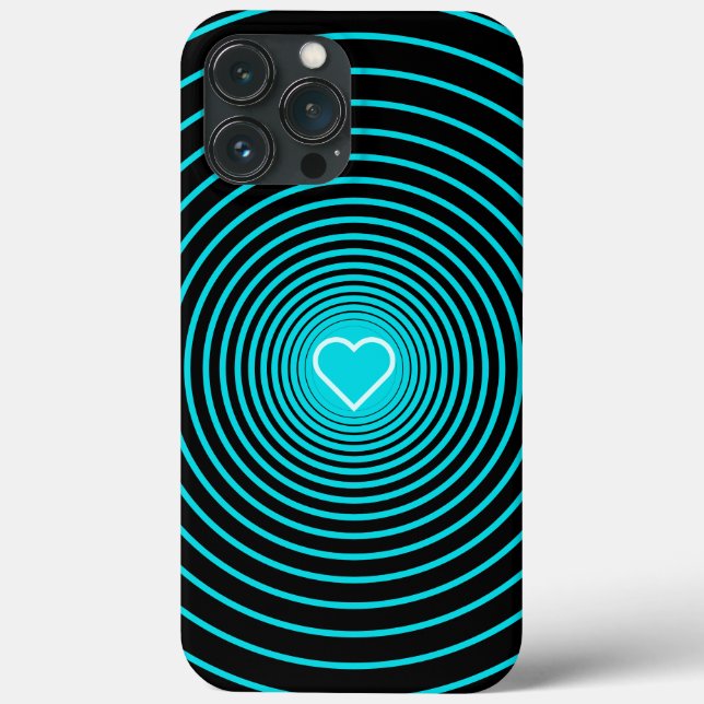 Coques Case-Mate iPhone Love Heartbeat Cercles de vos couleurs - Turquoise (Verso)