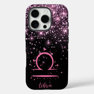 Coque iPhone 16 Pro Love Libra Parties scintillant Boîtier d'impressio