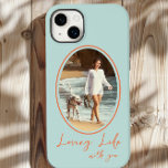 Coque Case-Mate iPhone Love Life with You Mint Orange Oval Photo encadrée<br><div class="desc">Coque iphone moderne simple avec photo et texte manuscrit, "aimer la vie avec vous". Le modèle photo est configuré pour afficher votre photo dans une forme ovale et encadrée. Le capot téléphonique est imprimé en menthe et en orange - bien que vous soyez invité à modifier n'importe quelle ou toutes...</div>