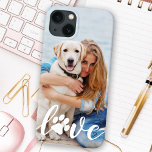Case-Mate iPhone Case LOVE Modern Custom Animaux Empreinte de patte phot<br><div class="desc">Maintenant, vous pouvez transporter votre meilleur ami avec vous partout où vous allez avec ce coque iphone photo pour chien personnalisé. Cette photo avec un design personnalisé de nom est tendance, élégant, cool et mignon. Customisez avec votre photo préférée de chien, photo de chat ou tout animal de compagnie avec...</div>