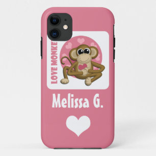 Case-Mate iPhone Case Love Monkey - Cute Personnalisée Pink iPhone 5 Co