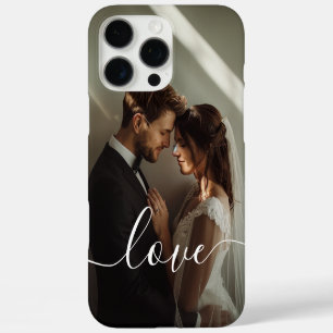 Coque iPhone 16 Pro Max 'Love' Photo couple personnalisée