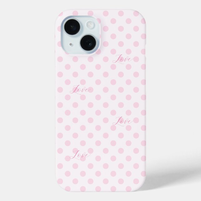 Coques Case-Mate iPhone Love Pois Motifs roses (Verso)