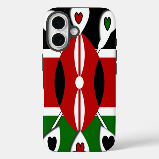 Coques Case-Mate iPhone Lovely Hearts Kenya : Drapeau Art Motif (Verso)