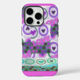 Coque iPhone 16 Pro Lovely Love Heart Motif Art Imprimer