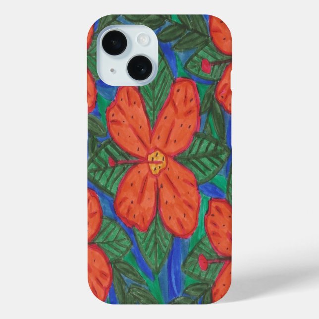 Coques Case-Mate iPhone Luau Hibiscus Floral Imprimer Tablette ou Téléphon (Verso)